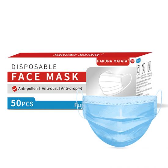 máscara desechable protectora azul de 3 capas